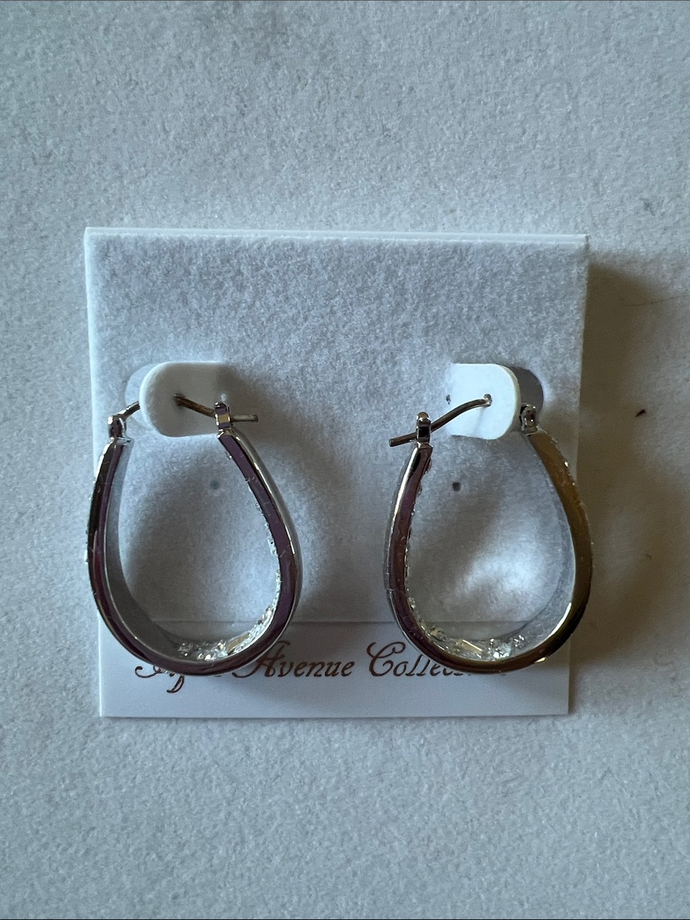 Elegant Silver Teardrop Hoop Earrings - Women Jewelry
